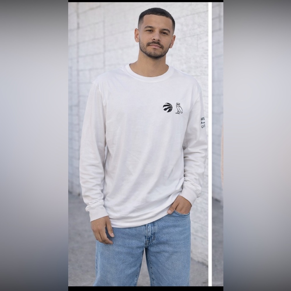 OVO White Athletic Long Sleeve with Logo